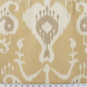 KHAKI TAN IKAT Curtains- Designer Window Panels - Shower Curtain, Valance - Unlined, Curtains,  tan, white