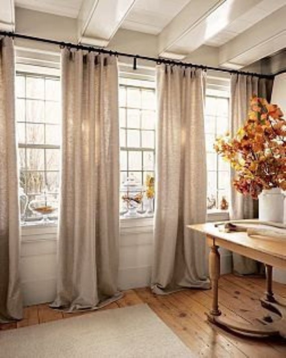 Faux Burlap Curtains Colors Valances Window Curtain Etsy