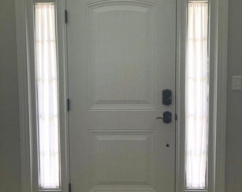 SIDELIGHT CURTAIN PANEL - Semi-Private, Not Sheer, 25" Wide, Choose length, Fits side windows 6-14"W, Per Panel, No Ruffle, Free Tieback