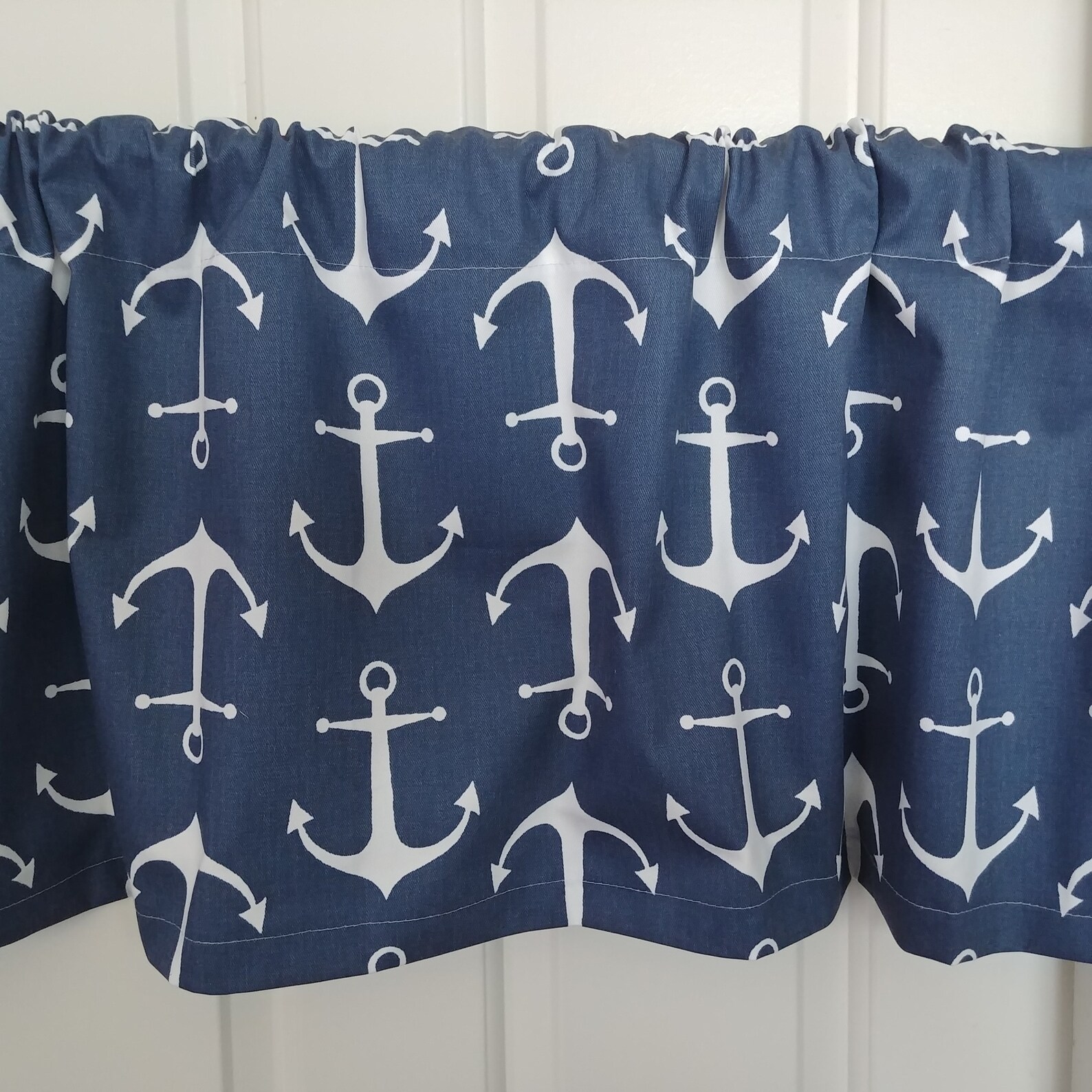 NAVY ANCHORS Curtains Designer Window Panels or Shower Etsy