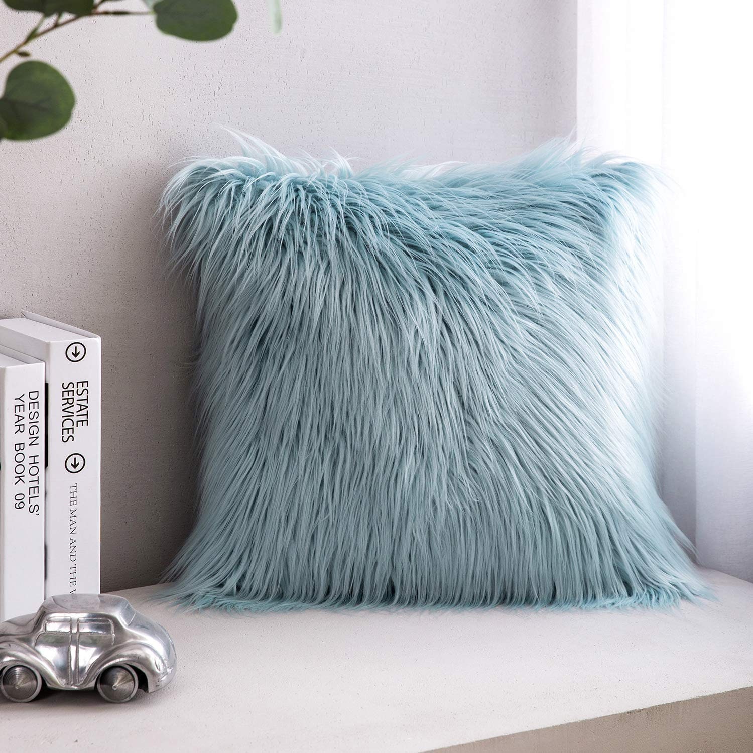 Mongolian faux fur throw pillow hotsell
