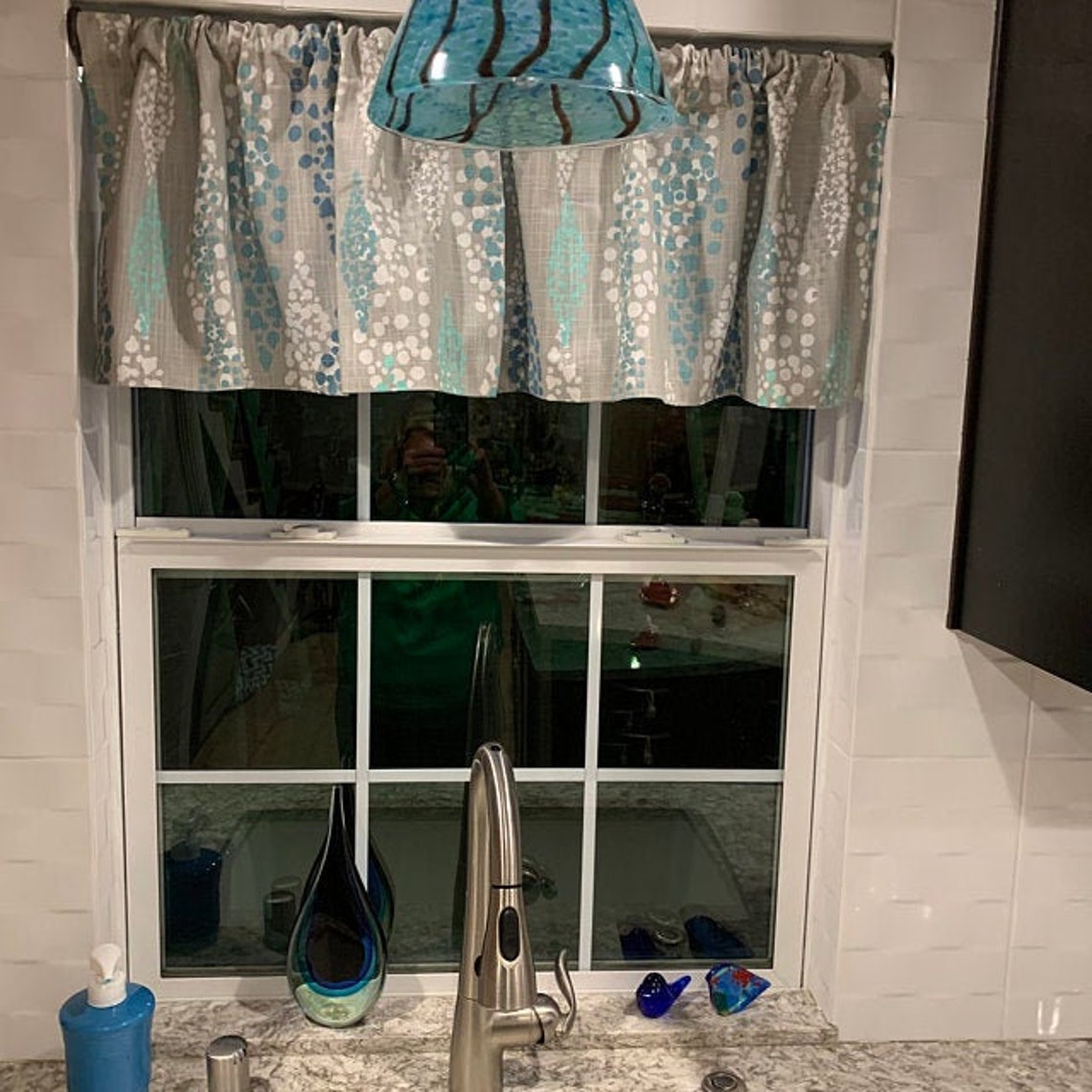 TEAL AND AQUA Designer Window Panels Shower Curtains Etsy