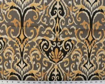 BLACK GREY GOLD curtains- Designer Window Panels - Shower Curtain, Valance - Unlined, Curtains