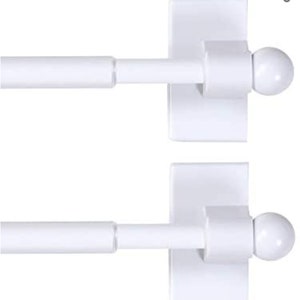 MAGNETIC RODS, Colors, Set of 2, For Steel or Metal French Doors or Sidelight Windows, Top and Bottom Rod pockets, 1/2" diameter