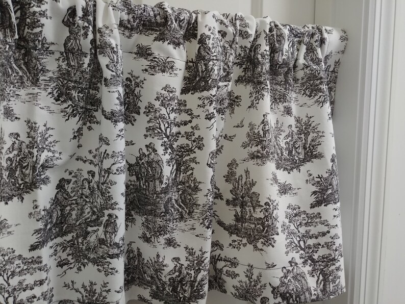 BLACK WHITE TOILE Curtains Designer Window Panels or Shower Etsy