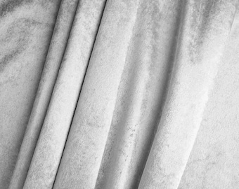 SILVER GREY VELVET Curtains- Designer Window Panels - Shower Curtain, Valance - Unlined, Curtains, Medium grey