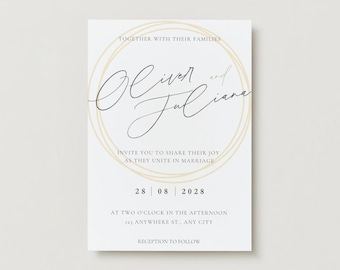 Elegant Black and Gold Wedding Invitation | Instant Download & Customisable