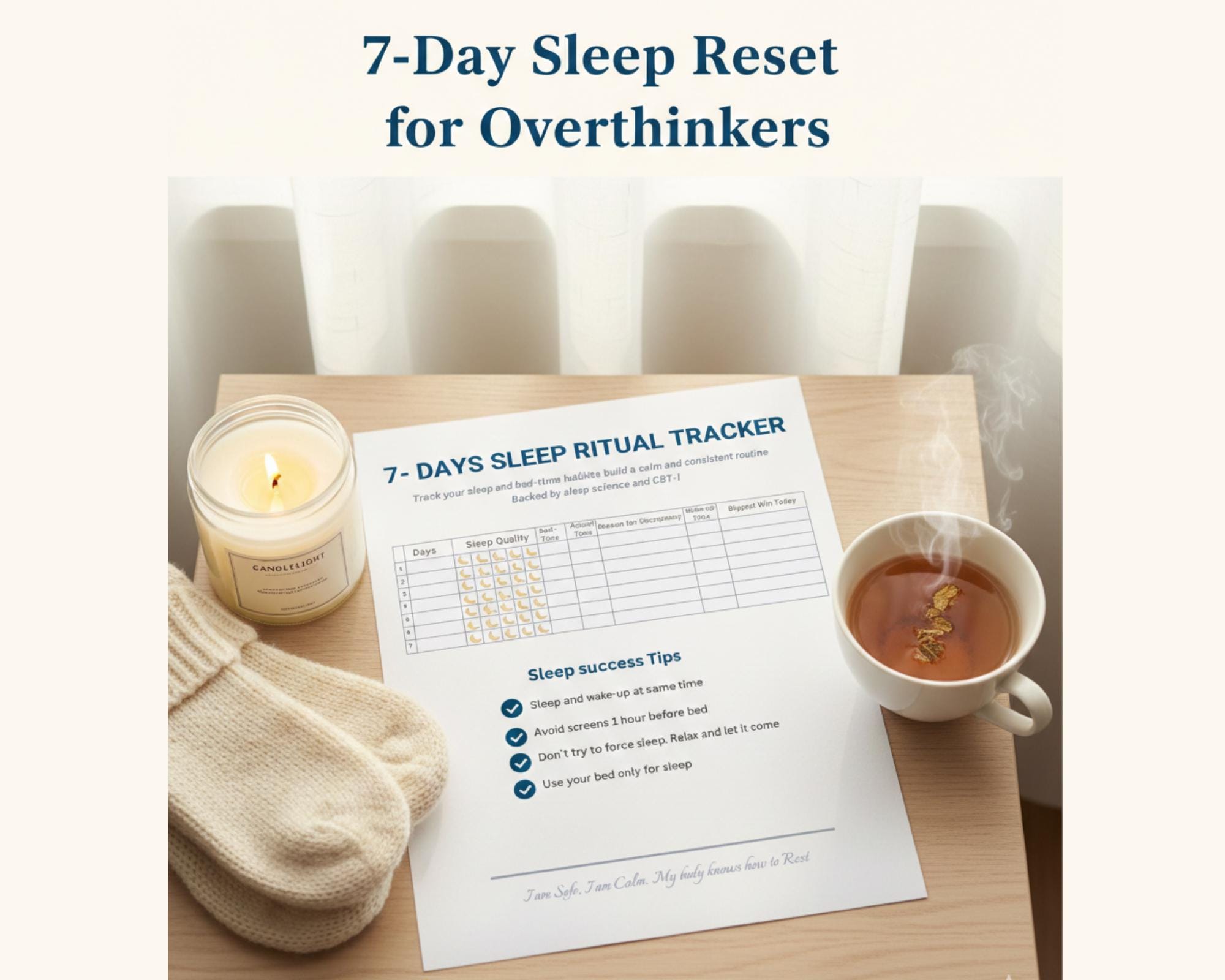 7-day Sleep Ritual Tracker | Islamic Bedtime Routine PDF | CBT-I Sleep ...