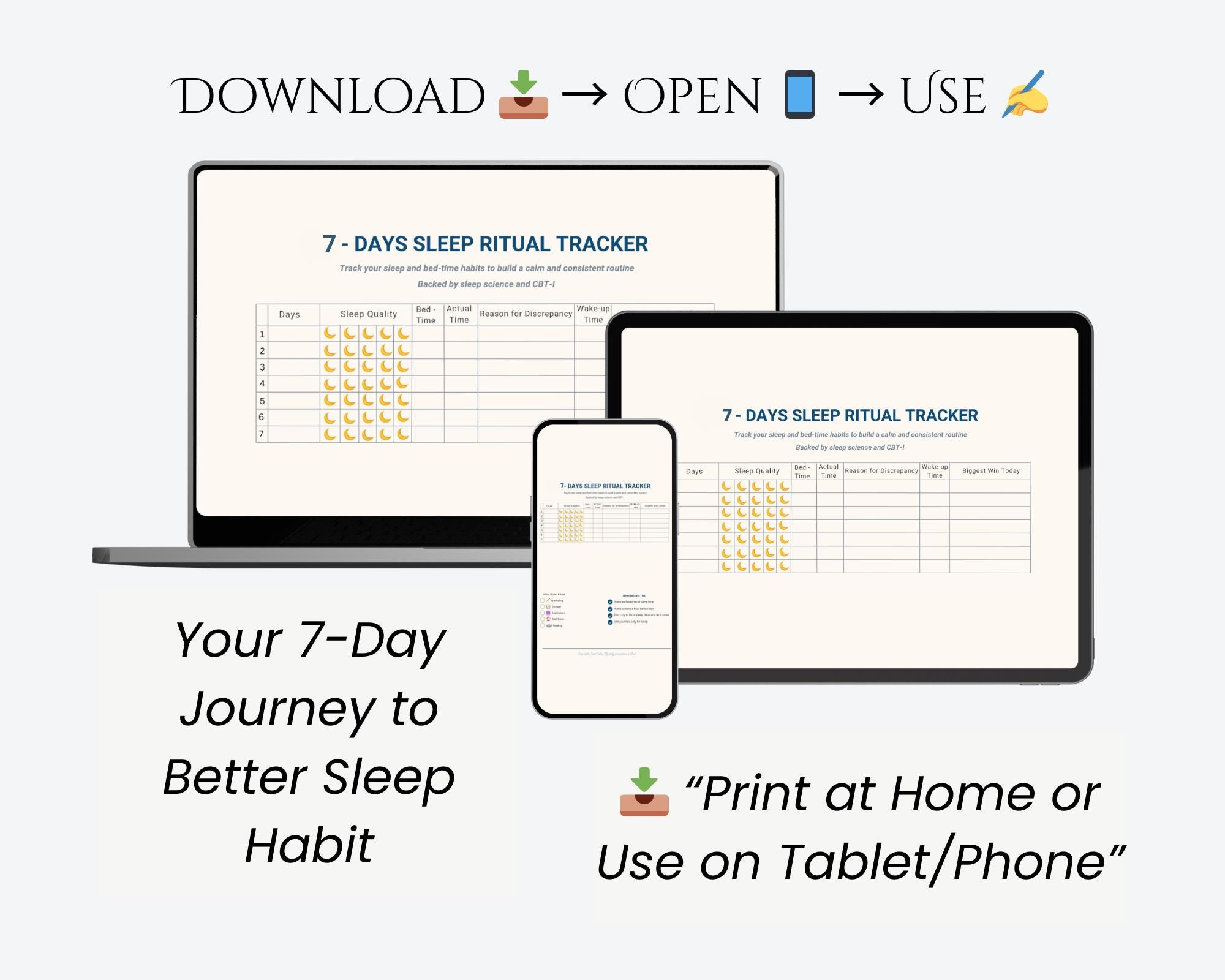 7-day Sleep Ritual Tracker | Islamic Bedtime Routine PDF | CBT-I Sleep ...