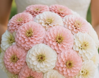 Peaches and Cream Zinnia Seeds: Pastel Zinnia Elegans, Bridal Bouquet Cut Flowers