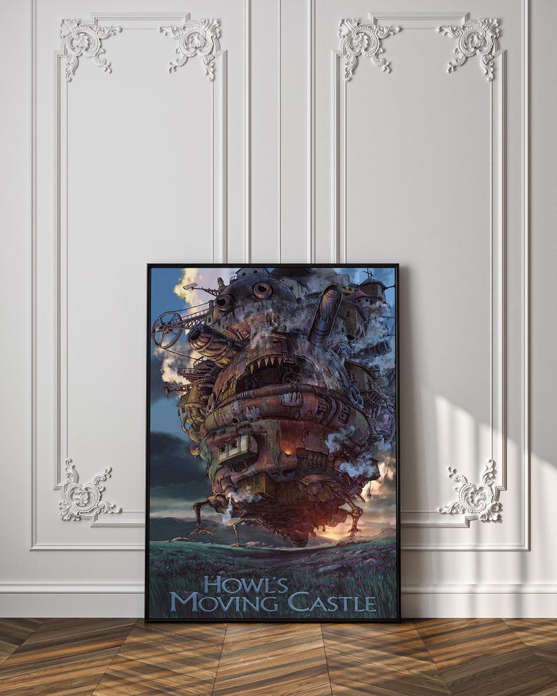 Howl's Moving Castle door Studio Ghibli filmposter, filmafdruk van hoge kwaliteit, filmafdruk Ghibli, Japanse poster voor esthetische muurdecoratie afbeelding 7