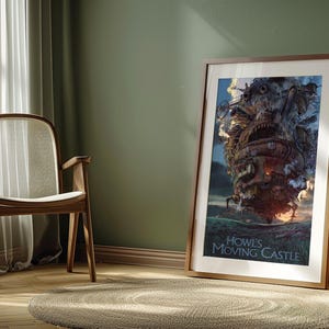 Howl's Moving Castle door Studio Ghibli filmposter, filmafdruk van hoge kwaliteit, filmafdruk Ghibli, Japanse poster voor esthetische muurdecoratie afbeelding 6
