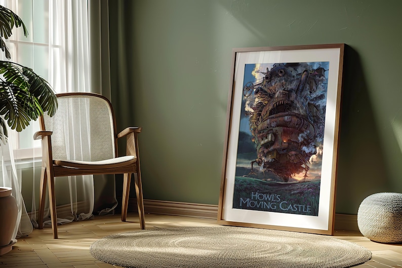 Howl's Moving Castle door Studio Ghibli filmposter, filmafdruk van hoge kwaliteit, filmafdruk Ghibli, Japanse poster voor esthetische muurdecoratie afbeelding 6