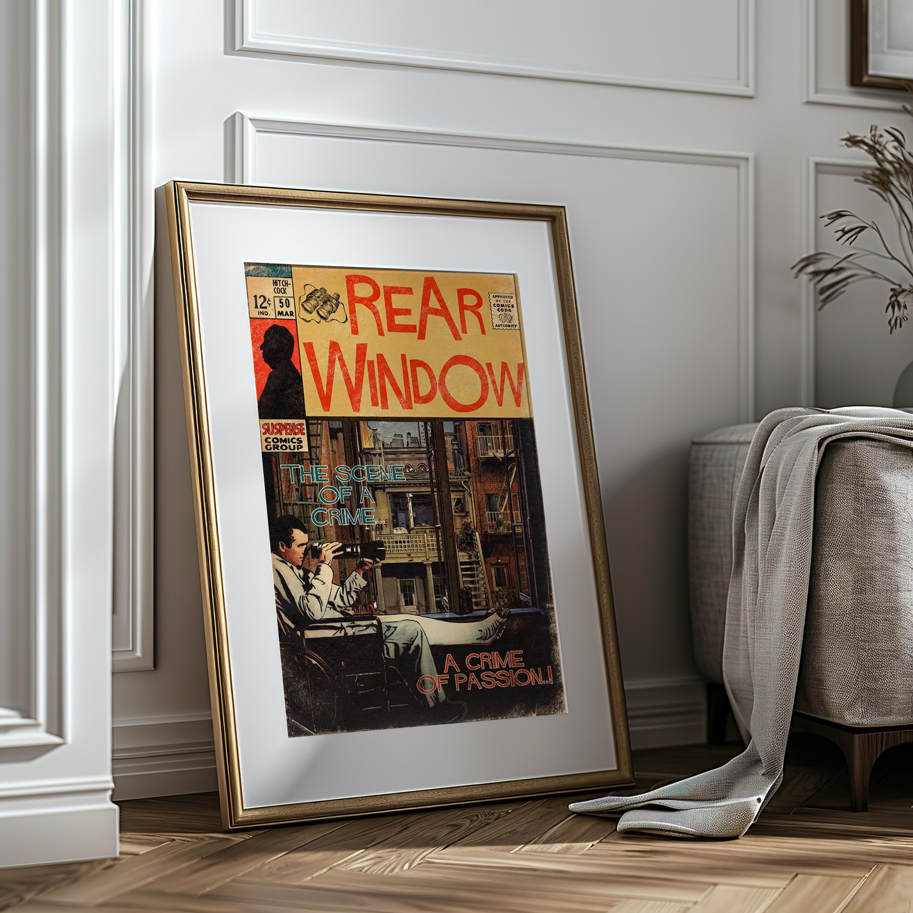 Rear Window Movie Poster, Retro Film Print, Unique Gift Idea Movie ...