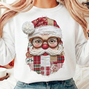 Santa Patchwork PNG, Santa Design, Santa Claus PNG, Christmas png, Merry Christmas Patchwork, RPS-Prints