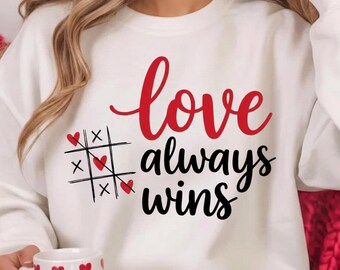 Valentine Tic Tac Toe Love PNG, Love Always Wins, Valentines Day Png, Trendy Valentine Png, Retro Heart Game Design, Xoxo (Digital Download)