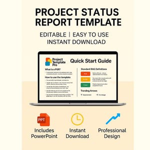 Project Status Report Template PowerPoint | PSR Slide Pack for Project Managers & PMO Reporting