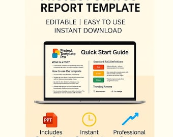 Plantilla de informe de estado del proyecto (PowerPoint/PSR) para informes de gerentes de proyecto y PMO