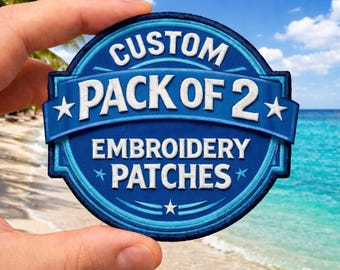 Custom Embroidered Patches, Personalized Logo Embroidery, Any Shape Clothes Backpacks (Pack of 2)