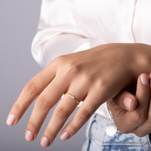 Hammered Gold Ring – 14K Solid Gold Dainty Textured Band, Minimalist Jewelry, Unique Birthday or Anniversary Gift for Her