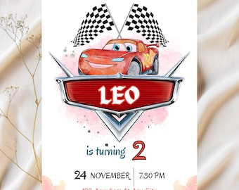 Cars McQueen Invitation | Lightning Mcqueen Birthday Invitation | Cars Birthday Invitation | McQueen Mater Invitation
