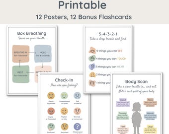 Calm Corner Posters for Kids | Emotional Regulation & Mindfulness | Printable Poster and Flashcard Set