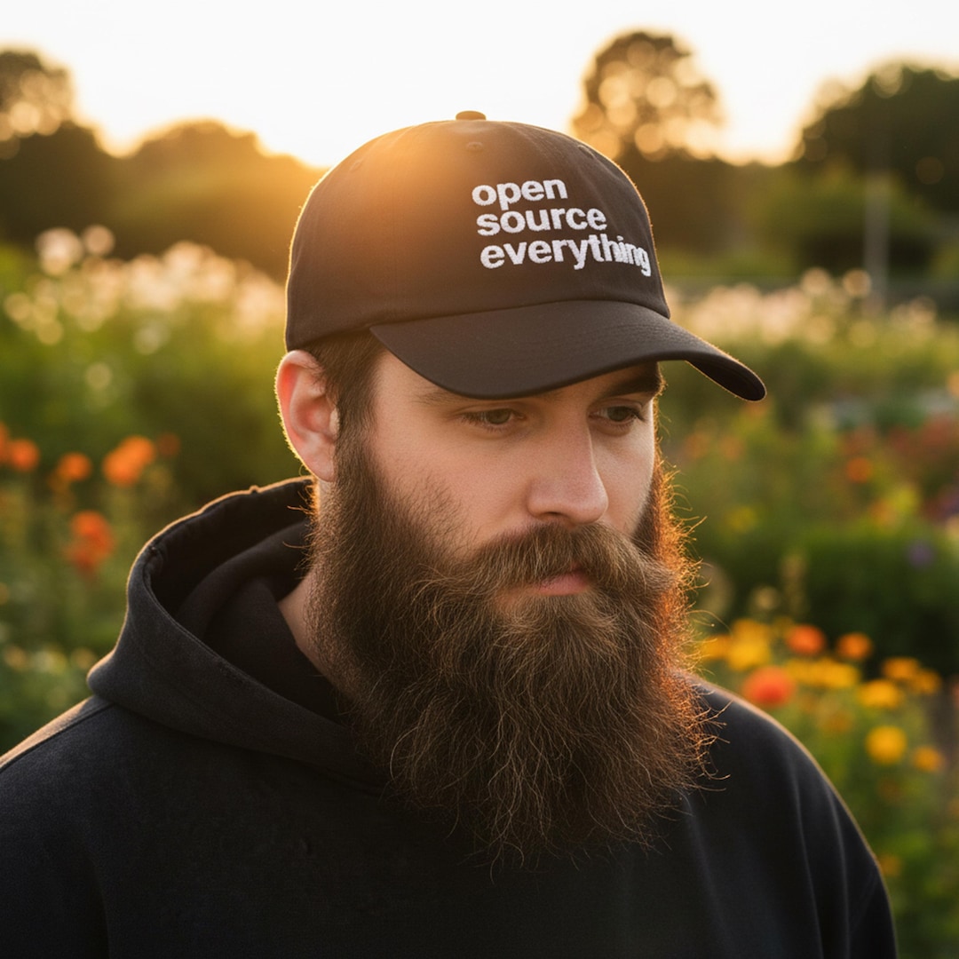 Open Source Embroidered Cap | Minimalist Techwear Baseball Hat - Etsy