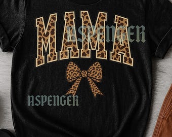 Mama Leopard T-Shirt, Mama Leben Grafik T-Shirt, Leopardenmuster Geschenk für Mama, Muttertag Shirt, stilvolles Mama Shirt