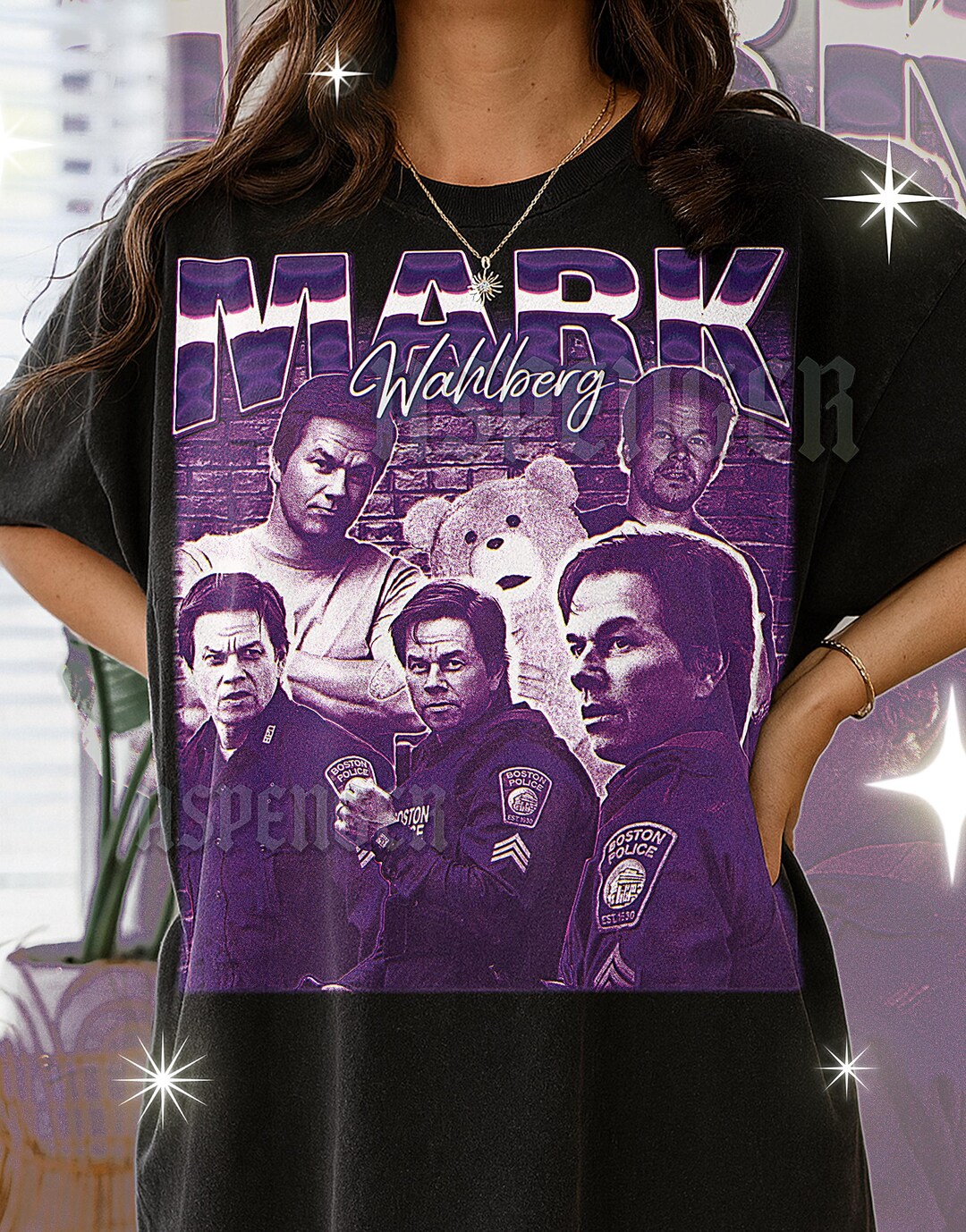 MARK WAHLBERG T-SHIRT, Vintage Actor Producer Star Celebrity Performer ...