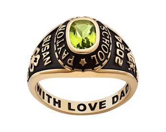 Bhatiya Gems KLASSE RING Sterlingzilveren dames klassieke kleine geboortesteen klasse ring, gepersonaliseerd, afstudeerring middelbare school of hogeschool