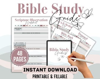 Bible Study & Devotional Journal | Christian Scripture Guide Printable