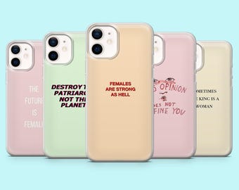 Etui na telefon z feministyczną równością i cytatami dla kobiet na iPhone'a 17, 16, 15, 14, 13, 12, Samsunga S25, S24, S23, A56, A16, Pixela 10Pro XL, 9Pro 8A