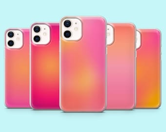 Gradient Phone Case Pink Orange Ombre Cover for iPhone 17, 16, 15, 14, 13, 12 Samsung S25, S24, S23, A56, A16 Pixel 10Pro XL, 9Pro 8A