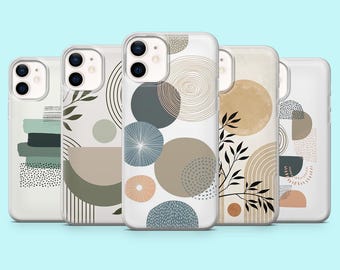 Boho Phone Case Neutral Modern Art Cover for iPhone 17, 16, 15, 14, 13, 12 Samsung S25, S24, S23, A56, A16 Pixel 10Pro XL, 9Pro 8A