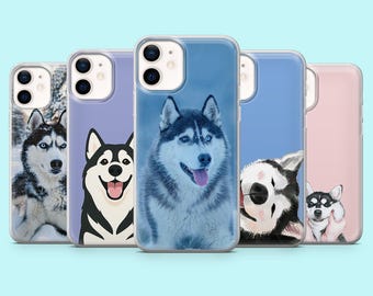 Husky Phone Case Siberian Husky Blue Eyes Cover for iPhone 17, 16, 15, 14, 13, 12 Samsung S25, S24, S23, A56, A16 Pixel 10Pro XL, 9Pro 8A