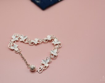 Filigraan vlinderrolarmband · Handgemaakt 999 fijnzilver · Vintage-geïnspireerde sieraden | Druppel zilver