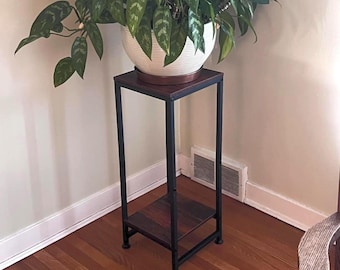 Modern 2-Tier Metal Plant Stand – Indoor Outdoor Corner Decor
