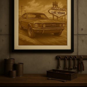 Ford Mustang Poster – Vintage Muscle Car Wall Art, Classic Printable Decor