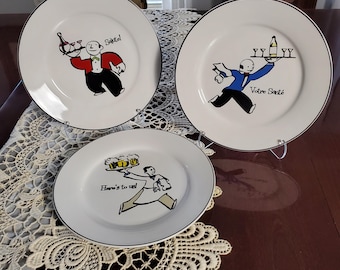 Rosanna “Cheers” Vintage Waiter Plates – Set of 3 Canapé / Tapas / Dessert Plates