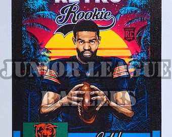 CALEB WILLIAMS Rookie QB Bears Custom Art Card by Junior League Ballers Retro
