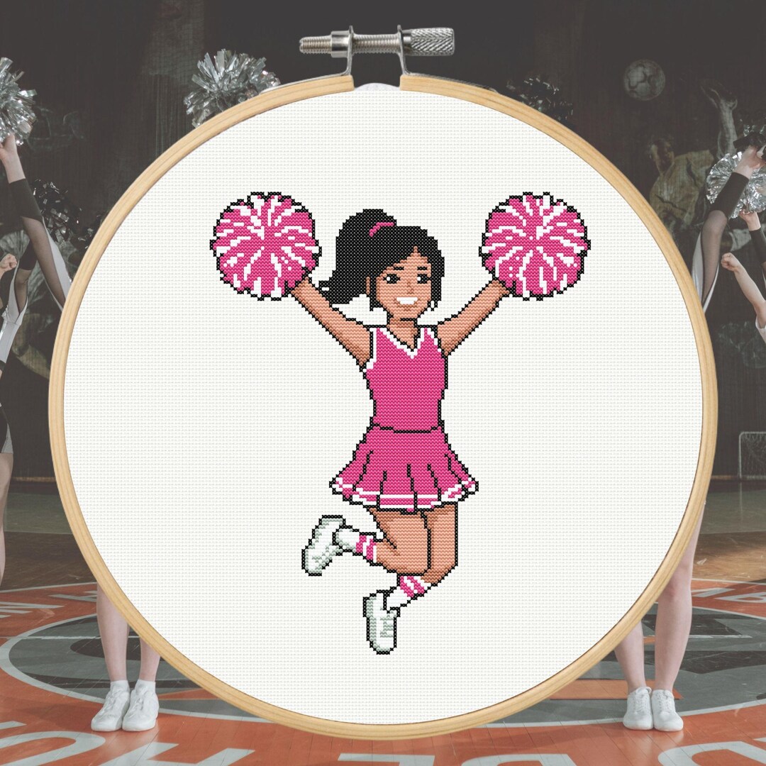 Cheer Cheerleader Cross Stitch Pattern - College Cheerleading Decor DIY ...
