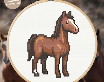Horse Cross Stitch Pattern - Animal Embroidery Horse lovers Gift - Instant Download PDF Chart