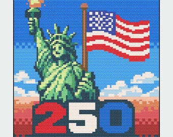 250th anniversary Patriot Political Cross Stitch Pattern Digital Download