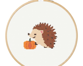 Hedgehog Cross Stitch Pattern Kawaii Animal Design (PDF Pattern)