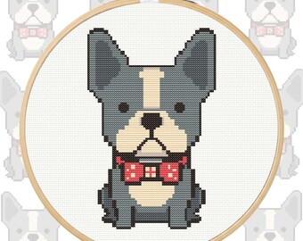 French Bulldog Cross Stitch Pattern, DIY Gift For Dog lovers, Hand Embroidery Designs, Pattern Keeper Compatible, Digital Chart
