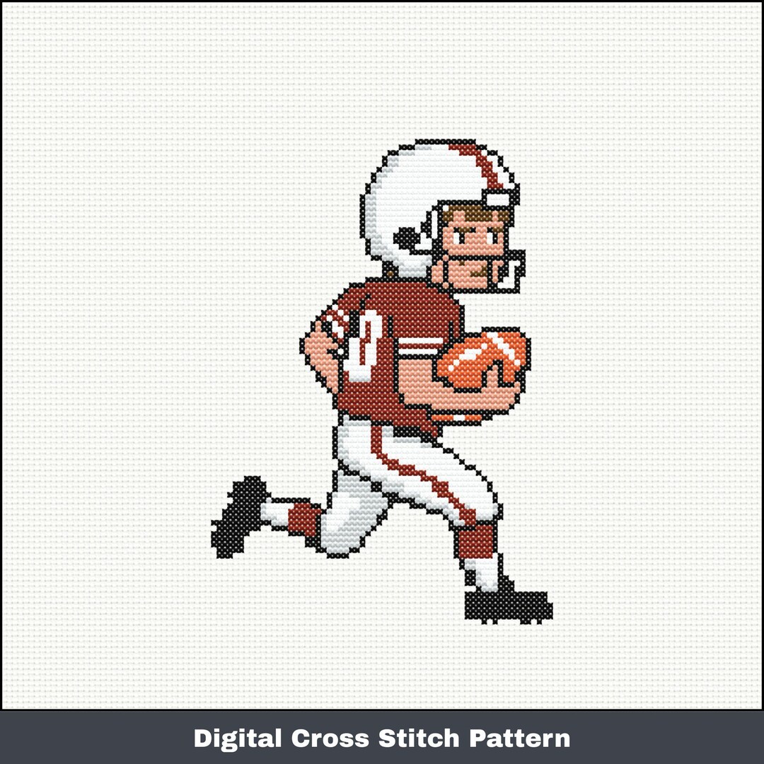 Fall Football Pattern American Football Cross Stitch Pattern -gift for Sports Lover - Boy ...