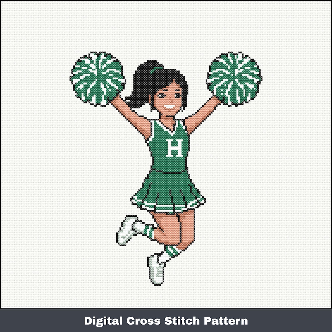 Cheerleader Cross Stitch Pattern - Gift for Teen Cheer Fan - School ...