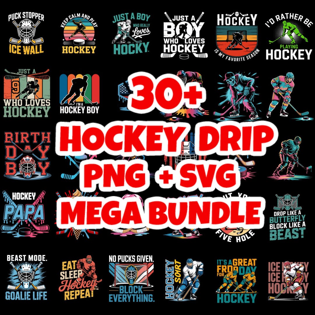 Hockey Drip SVG Bundle: Player, Goalie, Fan Designs (digital Download ...