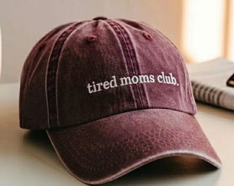 Gorra de algodón lavado con bordado del Club de Mamás Cansadas, gorra divertida para mamás