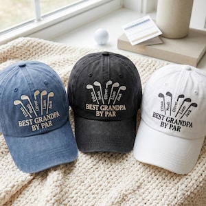Personalized Golf Cap, Grandpa By Par, Custom Name Hat, Father's Day Gift